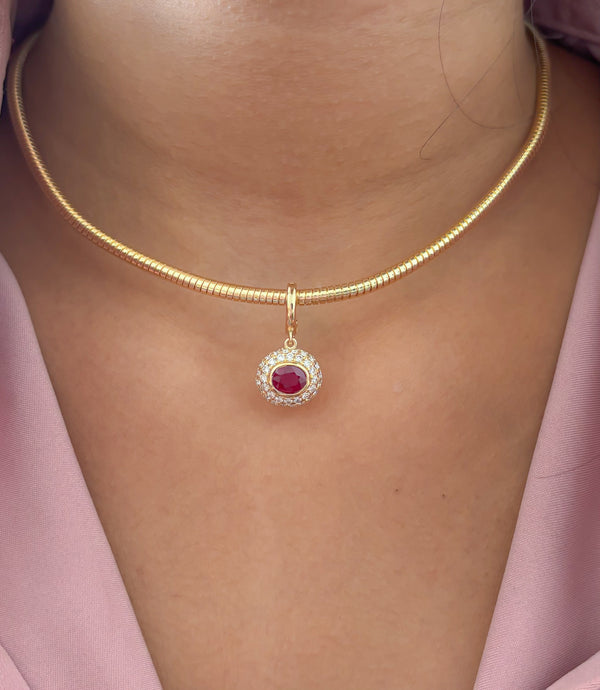 Ruby Diamond Pendant