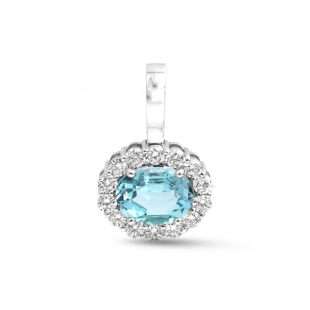 Aquamarine Diamond Pendant