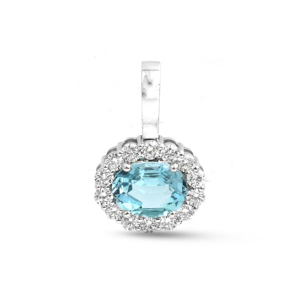 Aquamarine Diamond Pendant