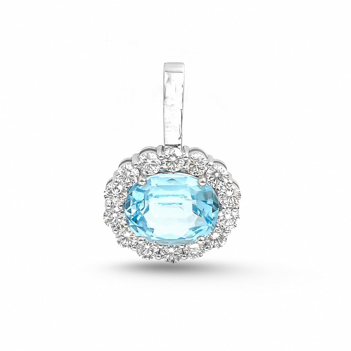 Aquamarine Diamond Pendant