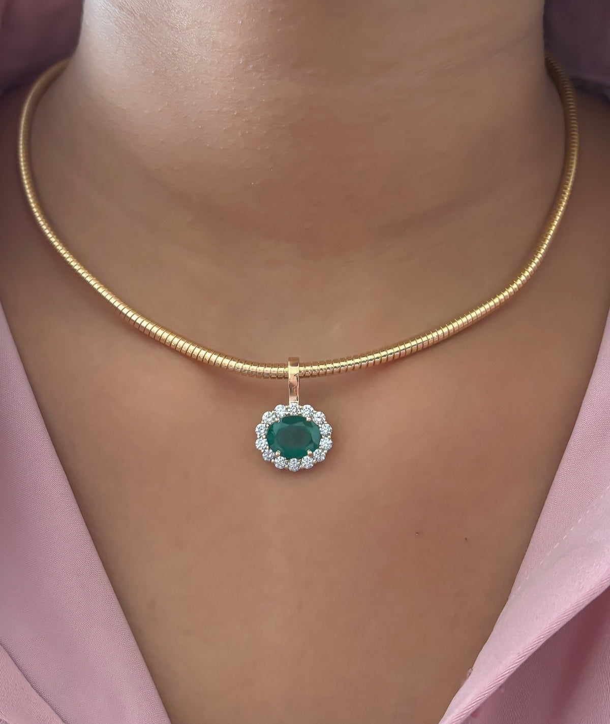 Emerald Diamond Pendant
