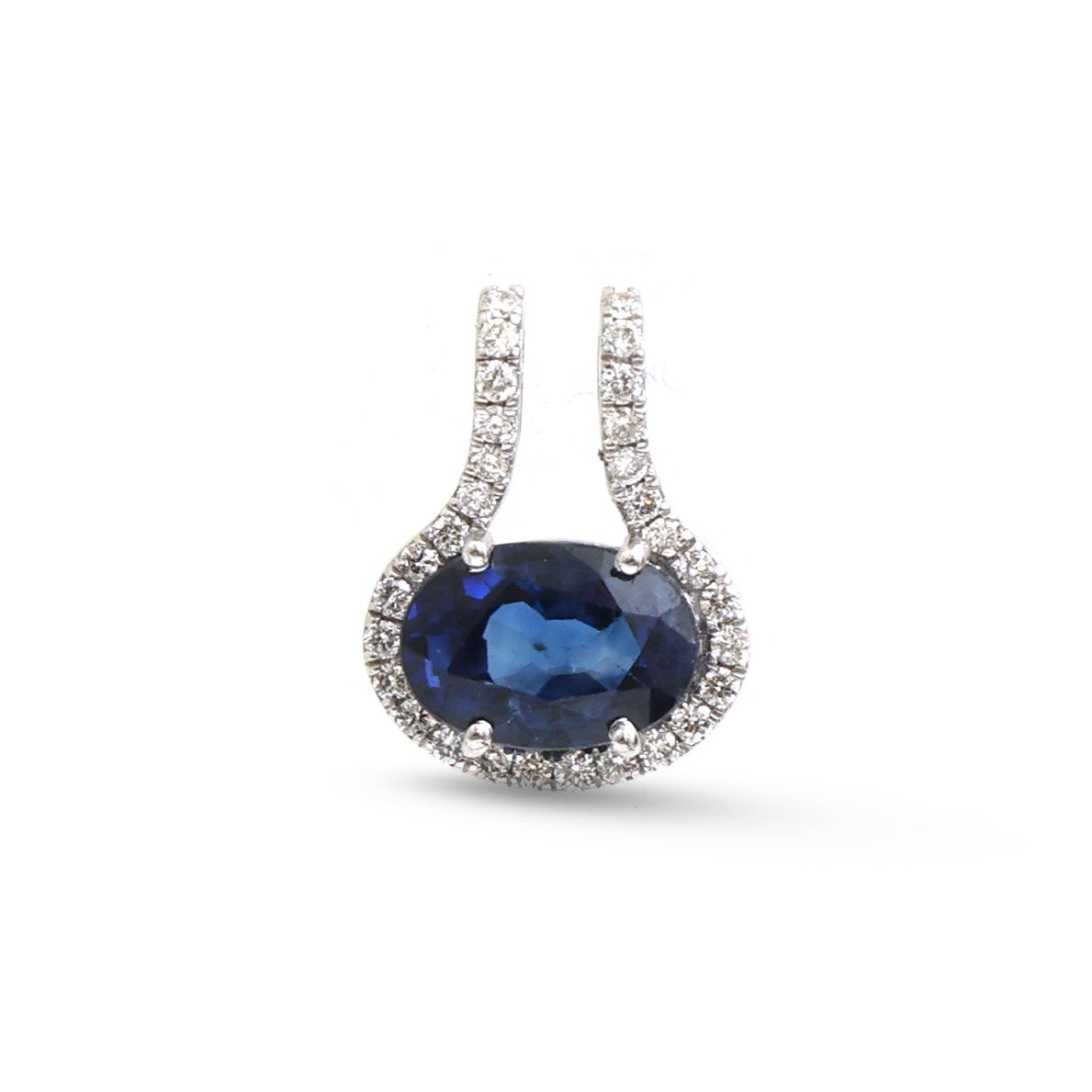 Blue Sapphire Diamond Pendant