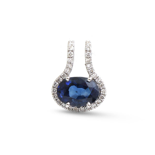 Blue Sapphire Diamond Pendant