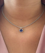 Blue Sapphire Diamond Pendant