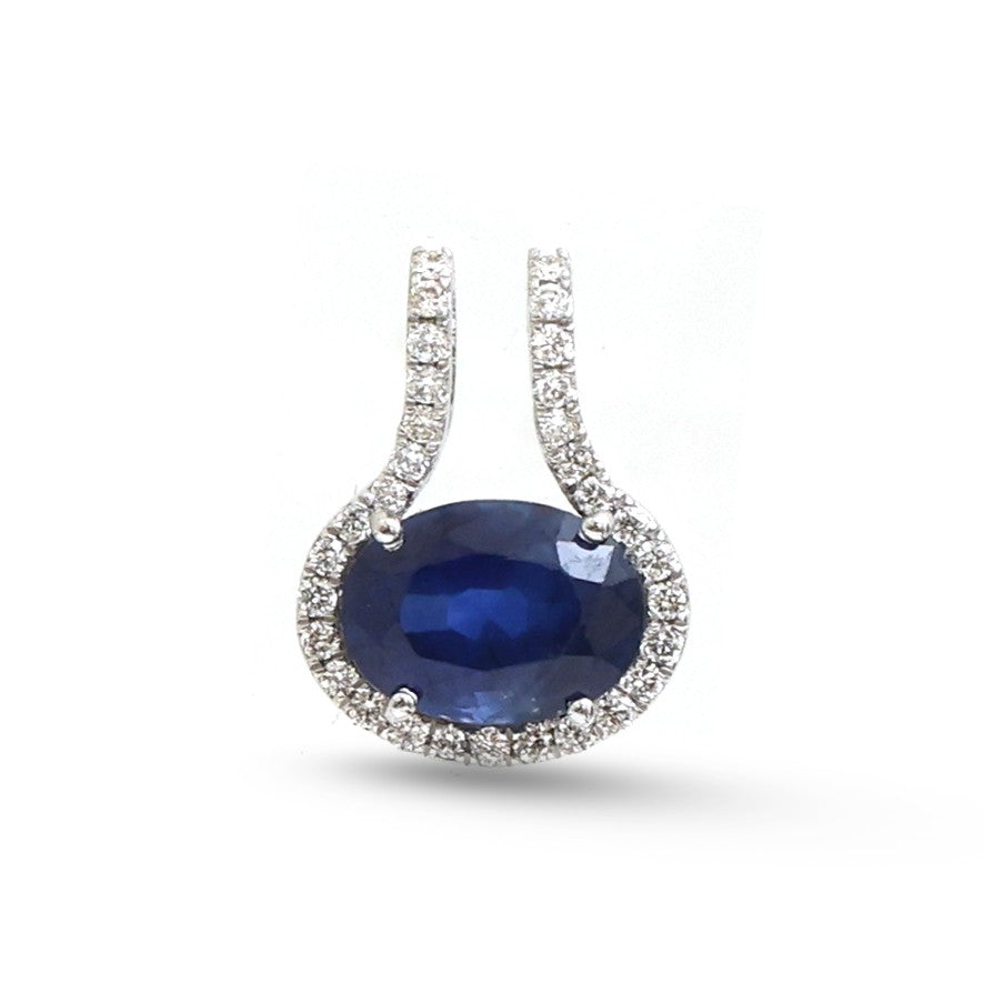Blue Sapphire Diamond Pendant
