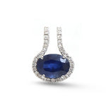 Blue Sapphire Diamond Pendant