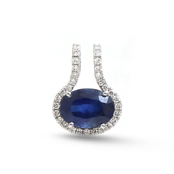 Blue Sapphire Diamond Pendant