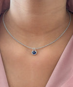 Blue Sapphire Diamond Pendant