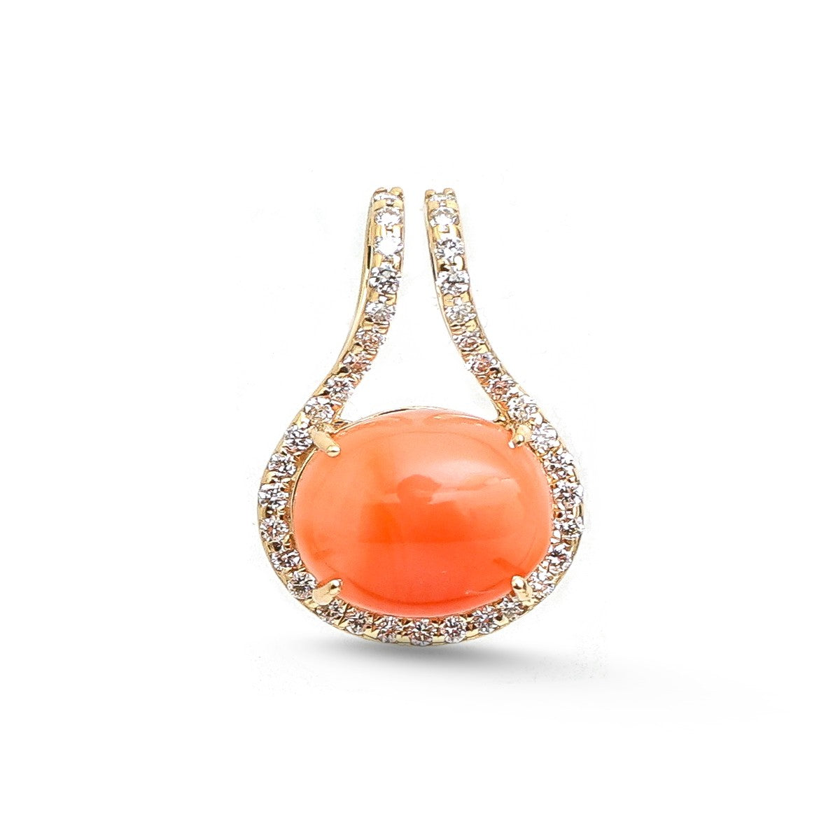 Coral Diamond Pendant