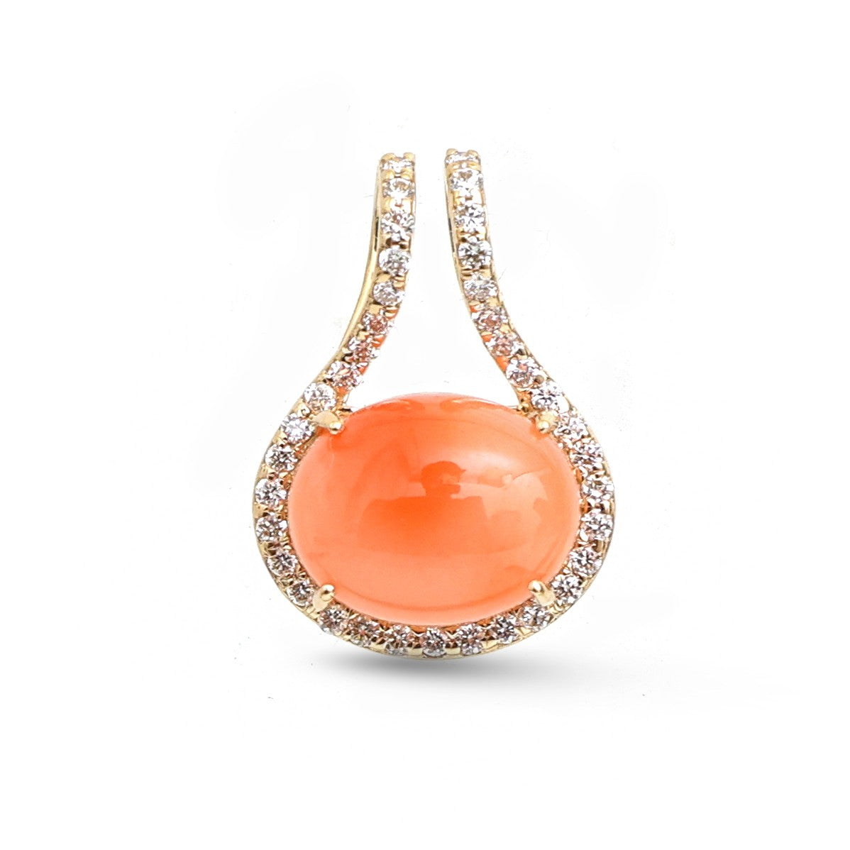 Coral Diamond Pendant