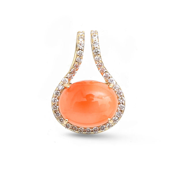 Coral Diamond Pendant