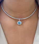 Aquamarine Diamond Pendant