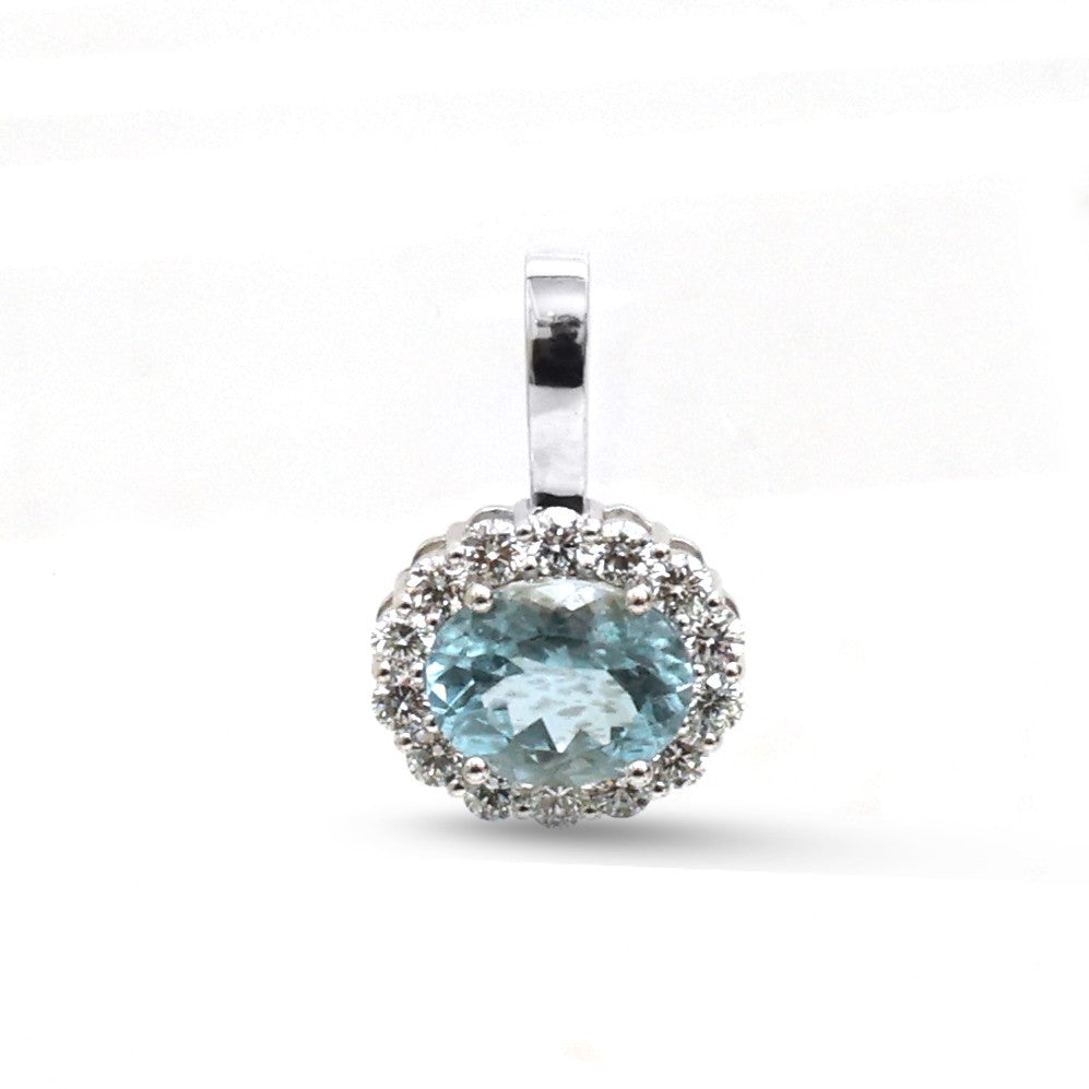 Aquamarine Diamond Pendant