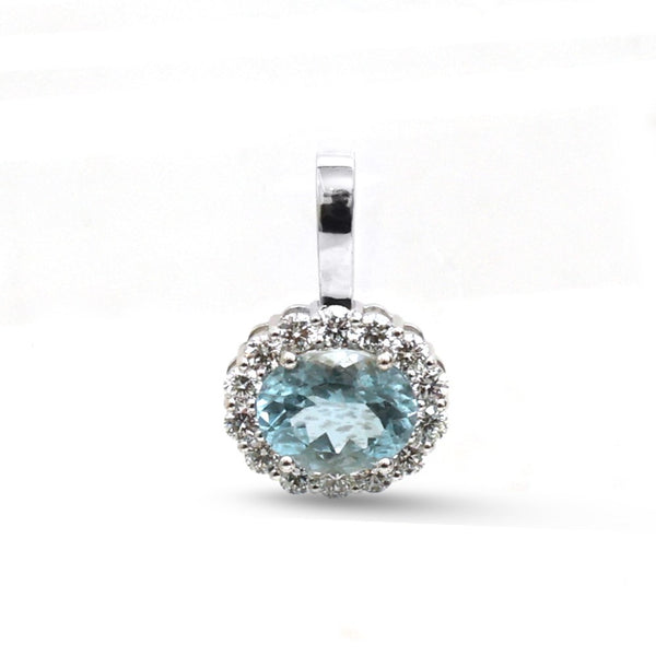 Aquamarine Diamond Pendant