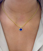 Blue Sapphire Diamond Pendant