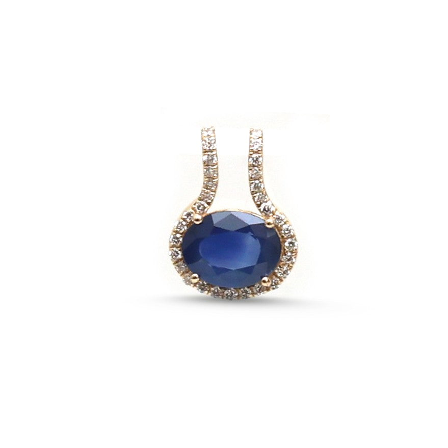 Blue Sapphire Diamond Pendant