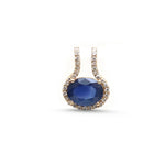 Blue Sapphire Diamond Pendant