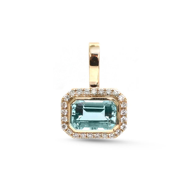 Aquamarine Diamond Pendant