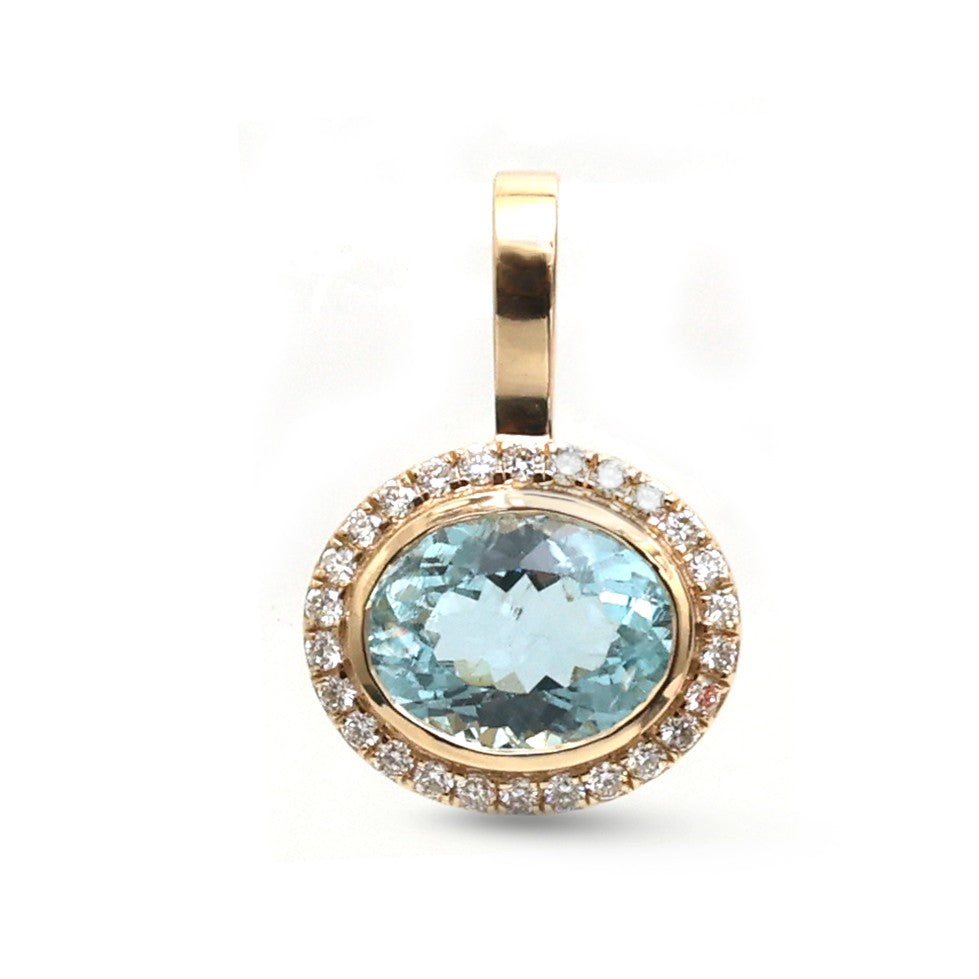 Aquamarine Diamond Pendant