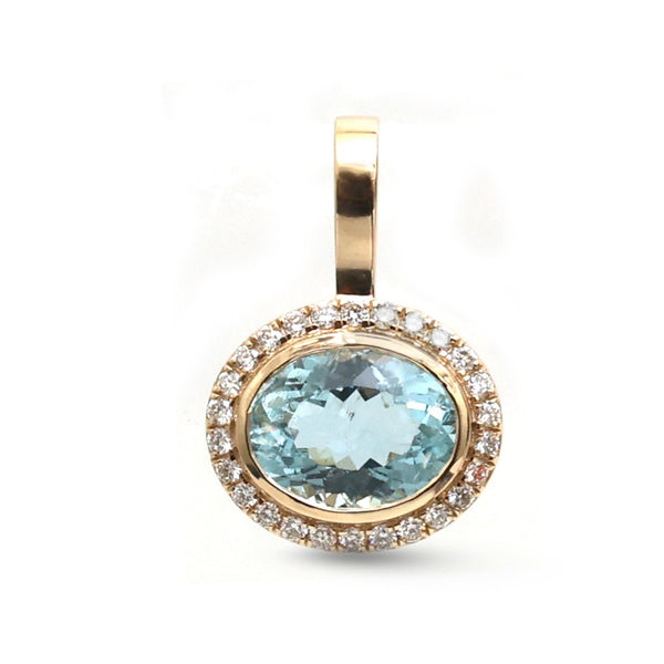 Aquamarine Diamond Pendant