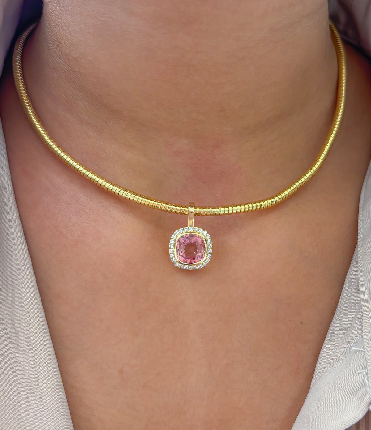 Tourmaline Mix Diamond Pendant