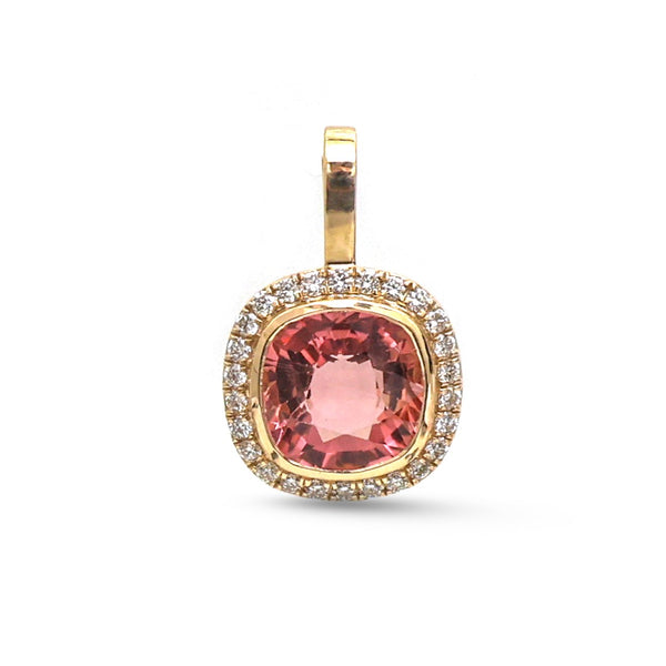 Tourmaline Mix Diamond Pendant