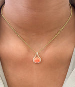 Coral Diamond Pendant