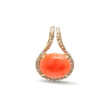 Coral Diamond Pendant