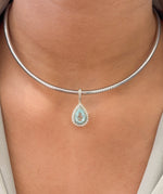 Paraiba Tourmaline Diamond Pendant