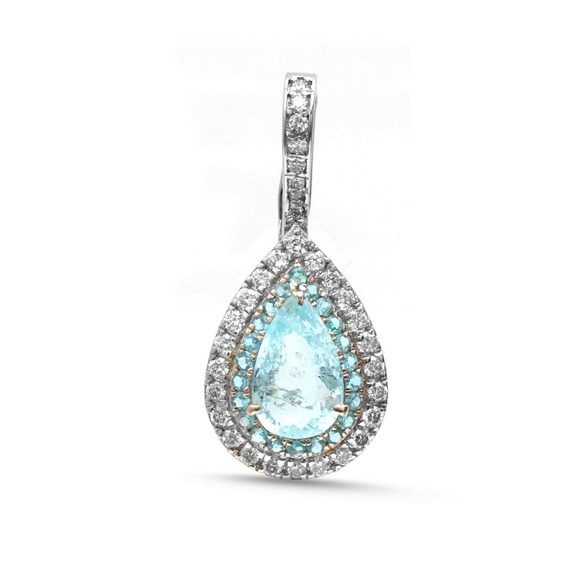 Paraiba Tourmaline Diamond Pendant