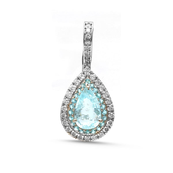 Paraiba Tourmaline Diamond Pendant