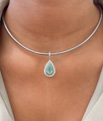 Paraiba Tourmaline Diamond Pendant