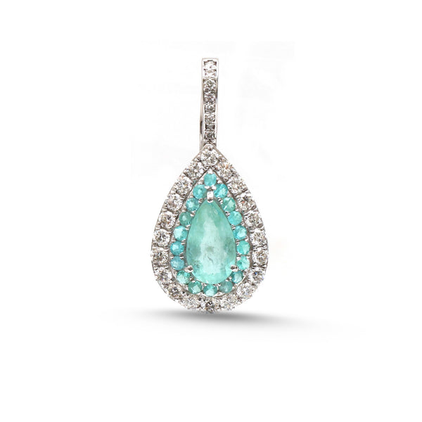 Paraiba Tourmaline Diamond Pendant