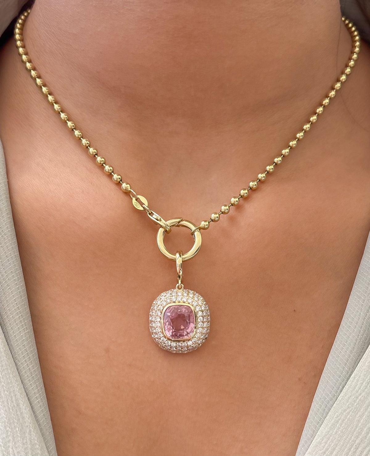Tourmaline Mix Diamond Pendant
