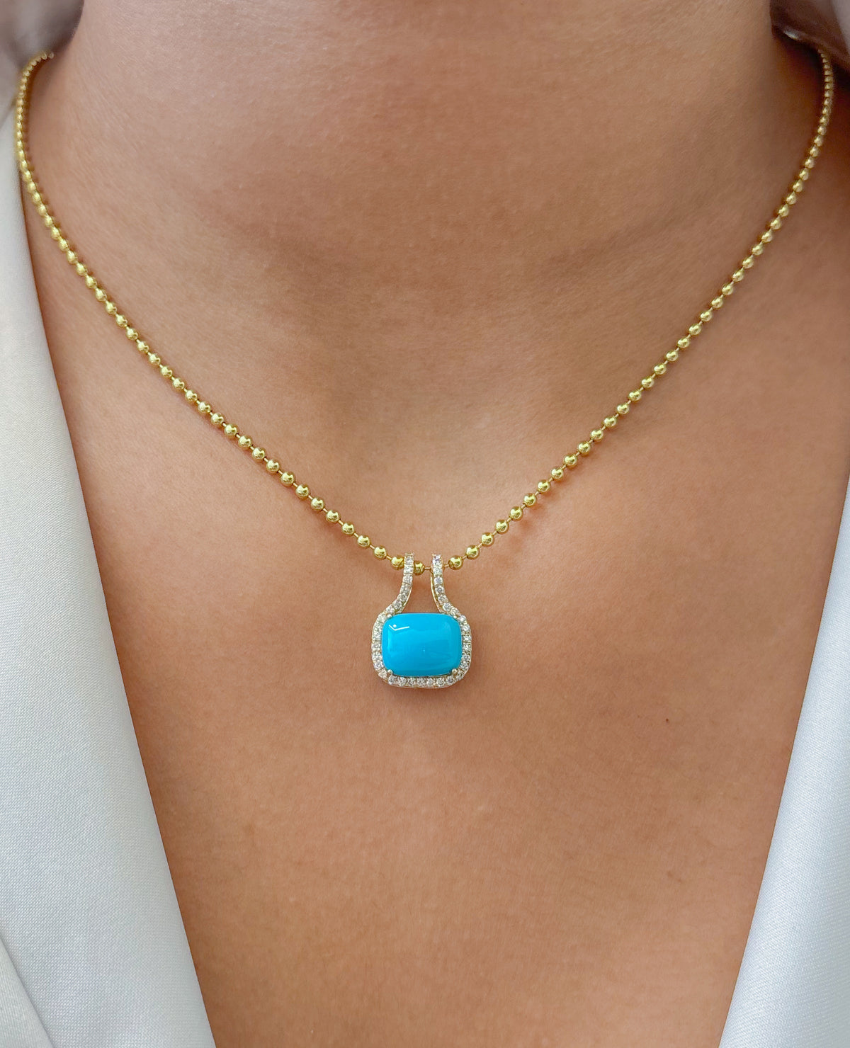 Turquoise Diamond Pendant
