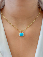 Turquoise Diamond Pendant