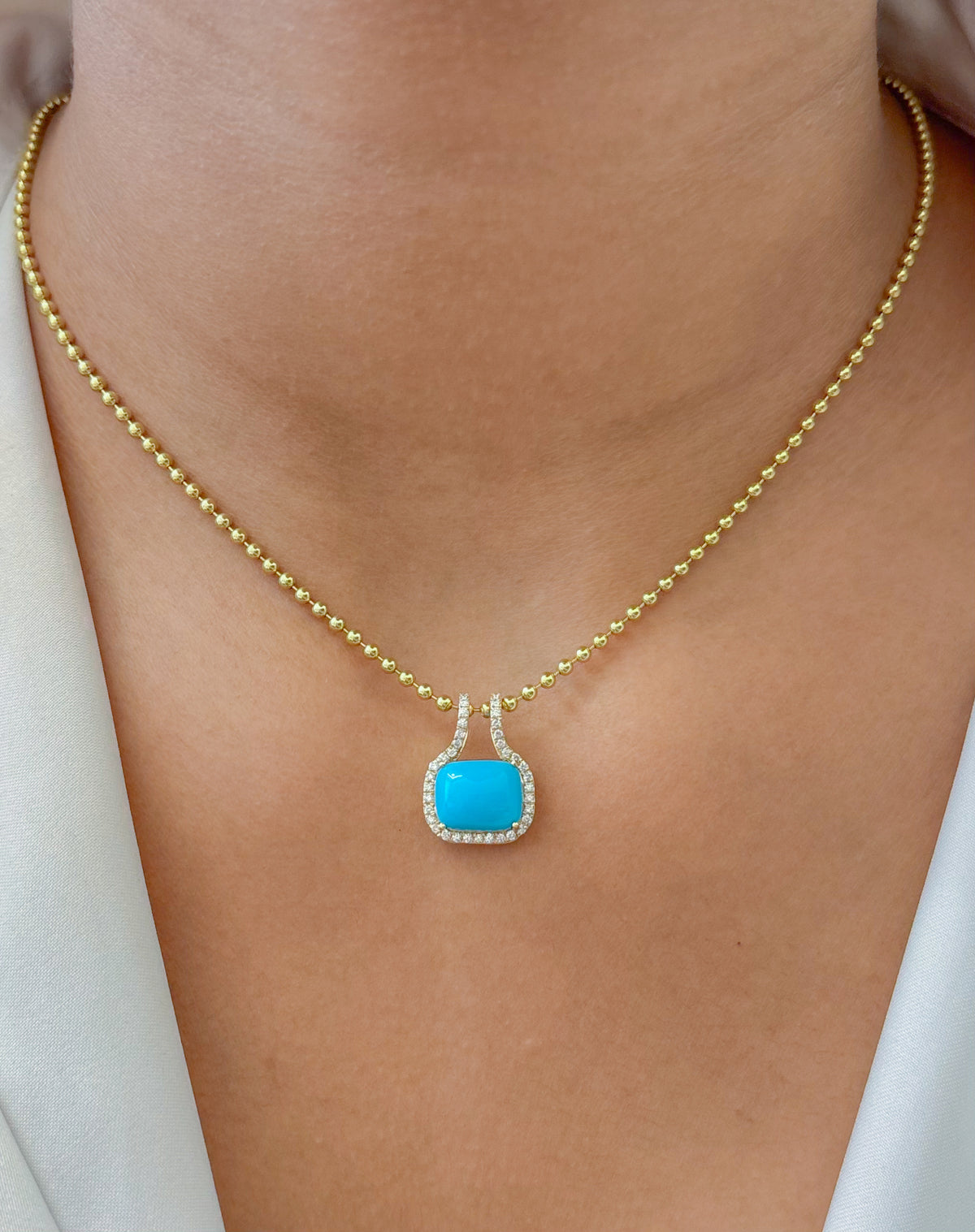 Turquoise Diamond Pendant