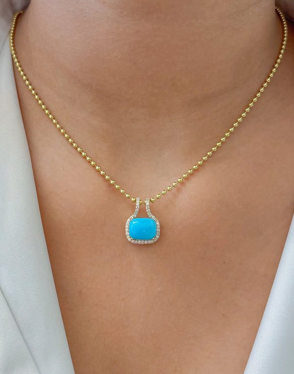 Turquoise Diamond Pendant