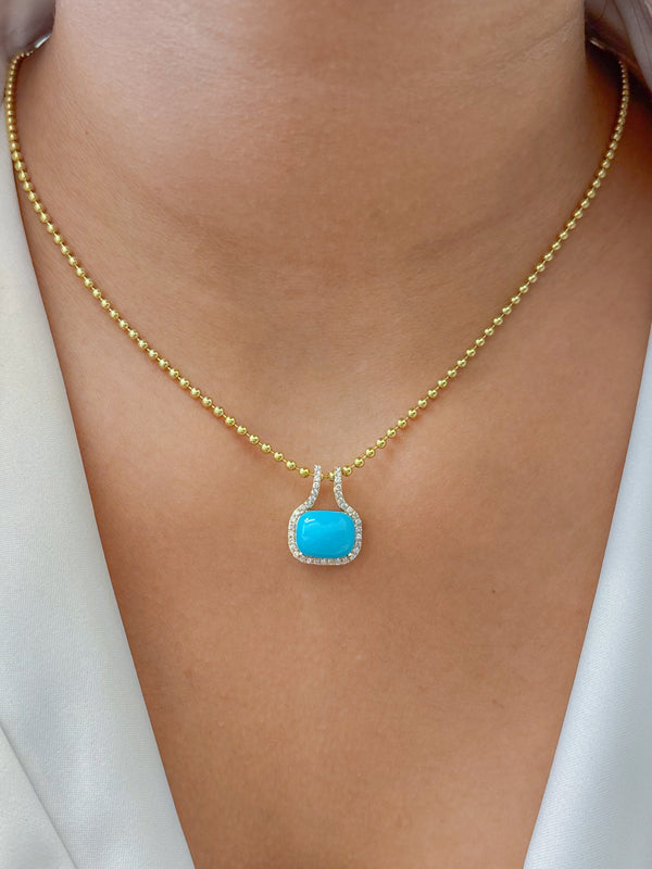 Turquoise Diamond Pendant