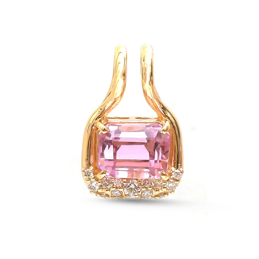 Kunzite Diamond Pendant