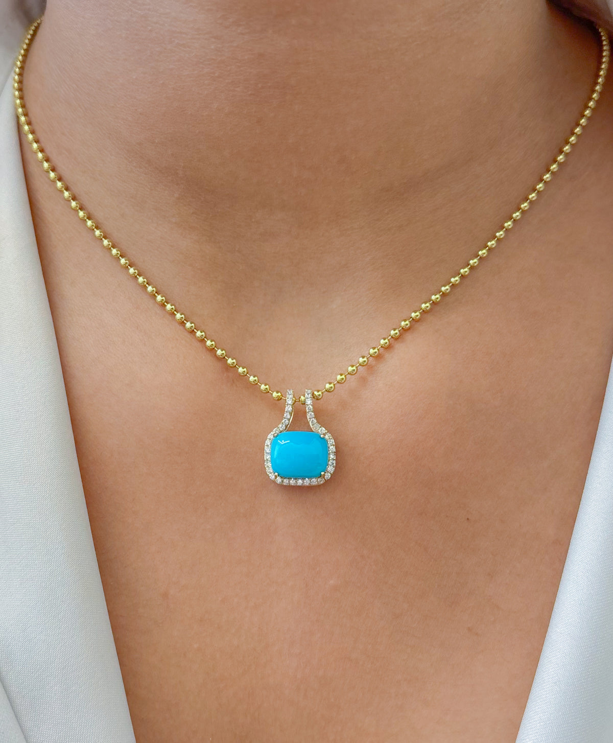 Turquoise Diamond Pendant