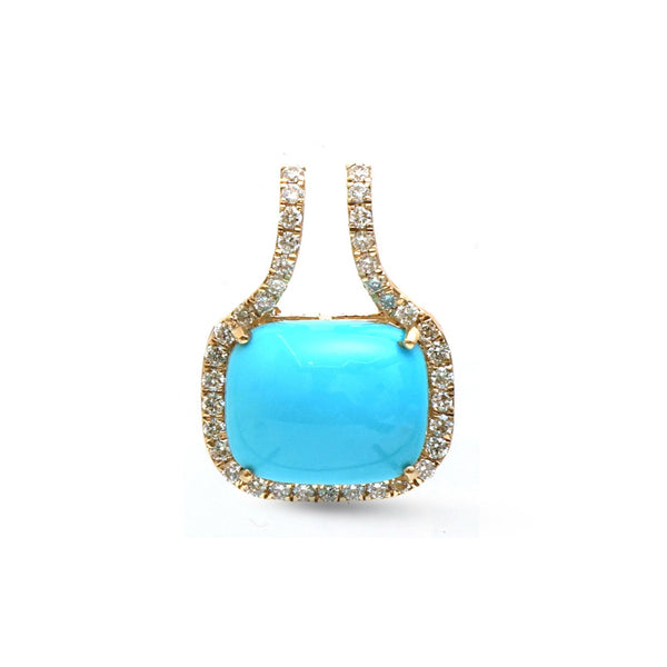 Turquoise Diamond Pendant