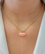 Coral Diamond Pendant