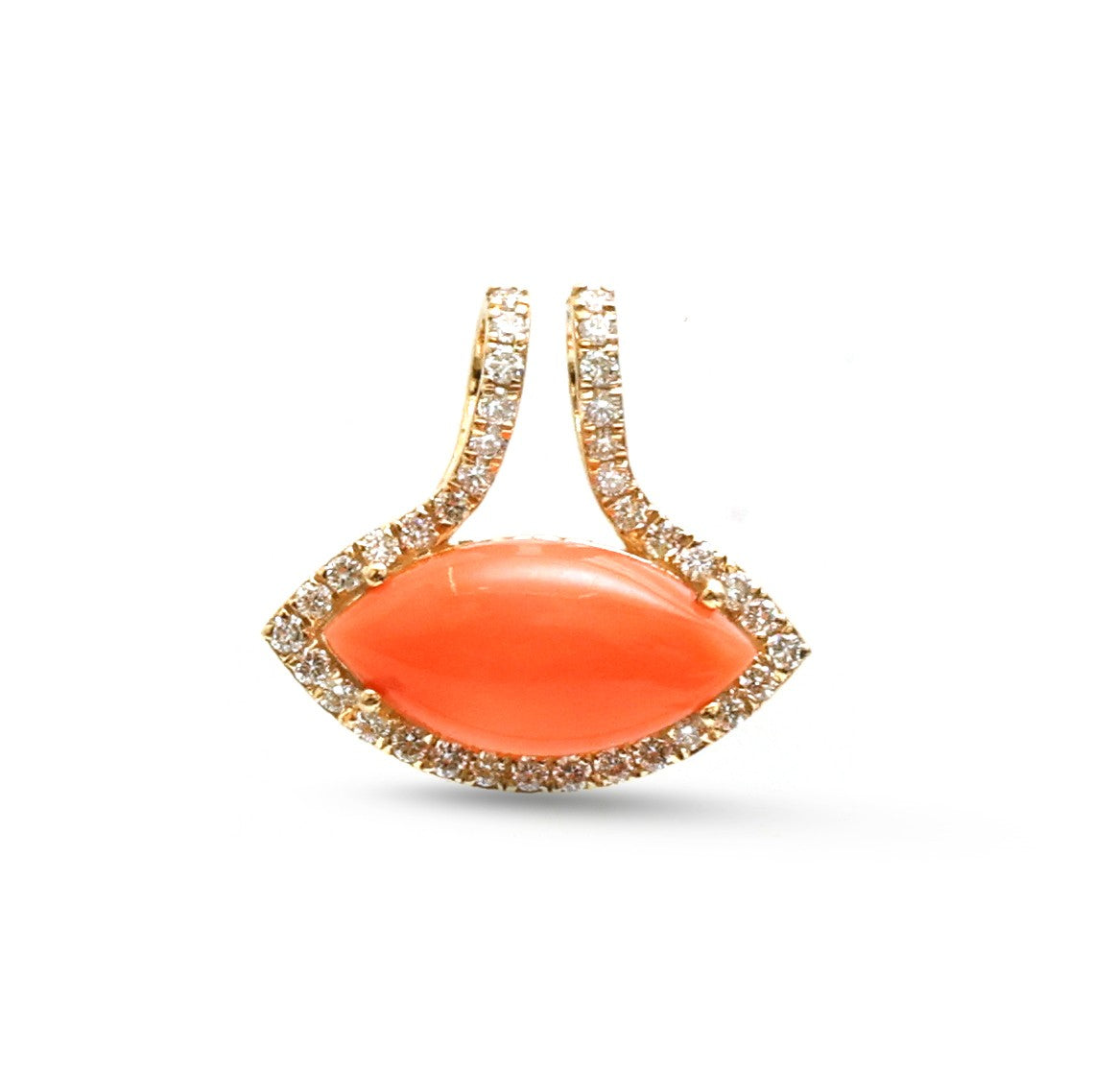 Coral Diamond Pendant