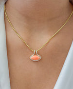 Coral Diamond Pendant