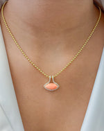 Coral Diamond Pendant