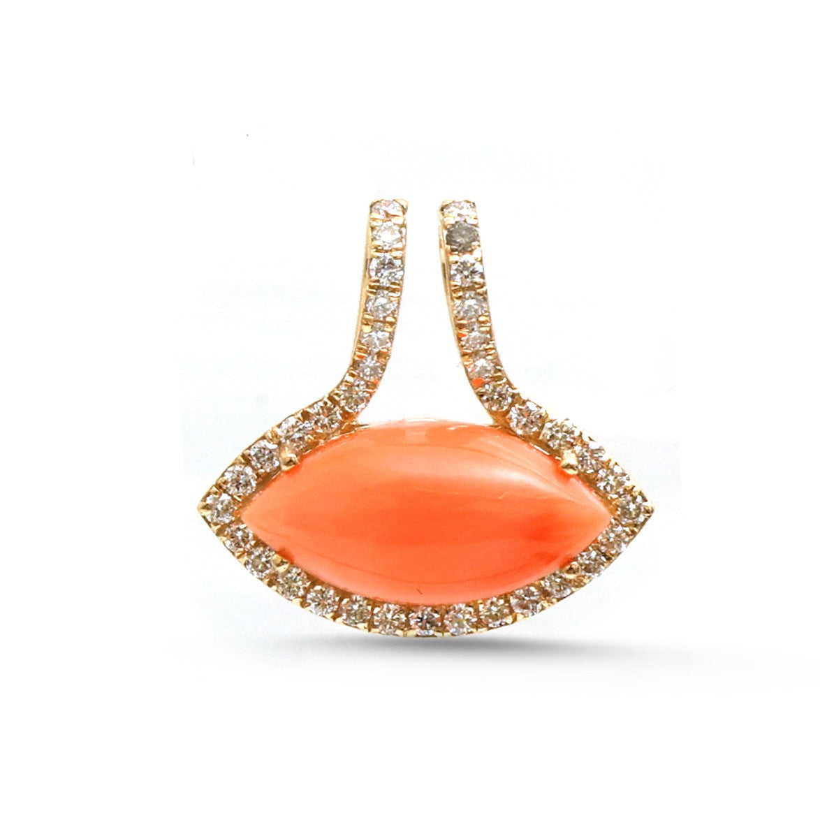 Coral Diamond Pendant