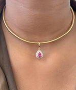 Pink Sapphire Diamond Pendant