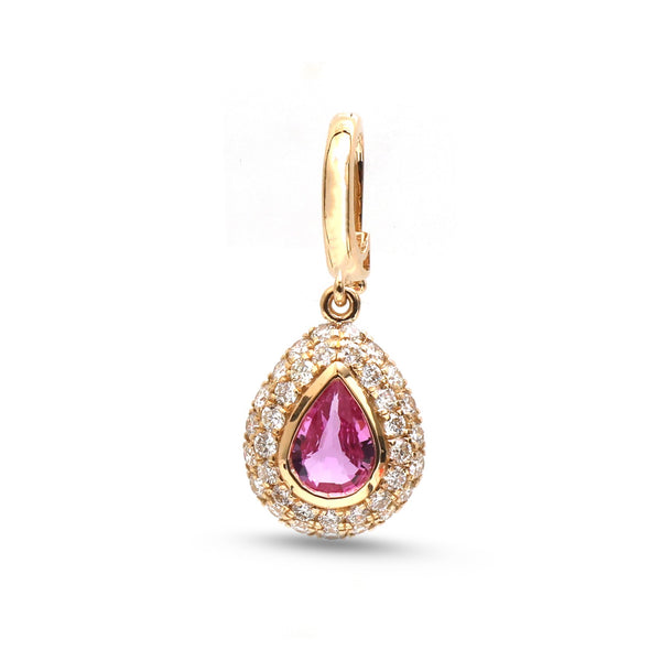 Pink Sapphire Diamond Pendant