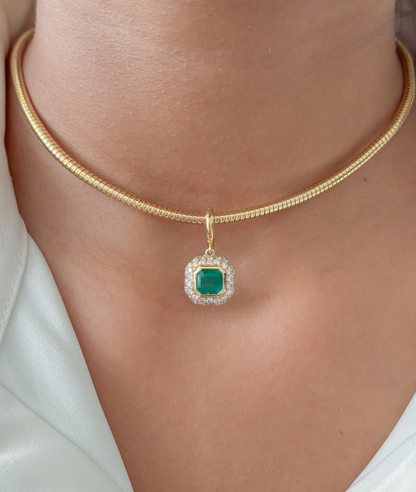 Emerald Diamond Pendant